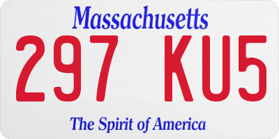 MA license plate 297KU5