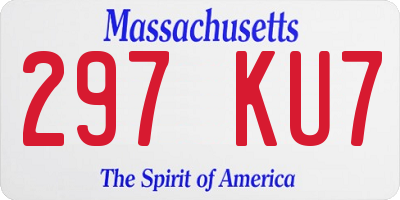 MA license plate 297KU7