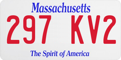 MA license plate 297KV2