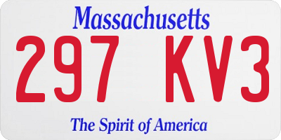 MA license plate 297KV3
