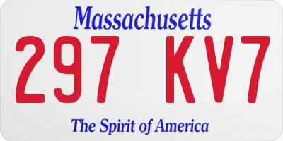 MA license plate 297KV7