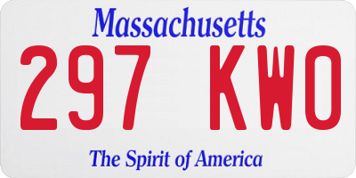 MA license plate 297KW0