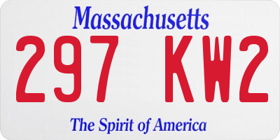 MA license plate 297KW2