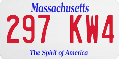 MA license plate 297KW4