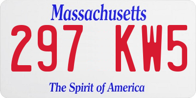 MA license plate 297KW5