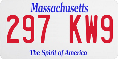 MA license plate 297KW9
