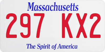 MA license plate 297KX2