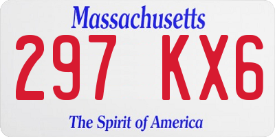 MA license plate 297KX6