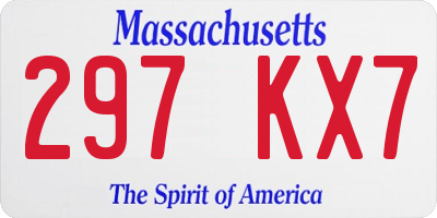 MA license plate 297KX7