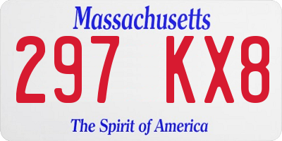 MA license plate 297KX8