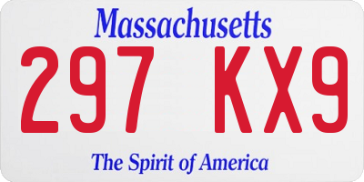 MA license plate 297KX9