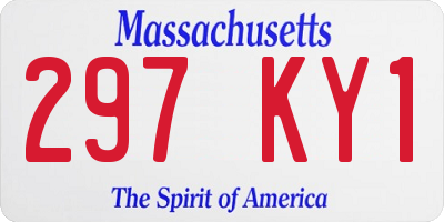 MA license plate 297KY1
