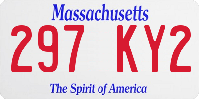 MA license plate 297KY2