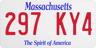 MA license plate 297KY4