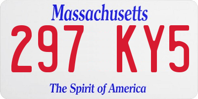 MA license plate 297KY5