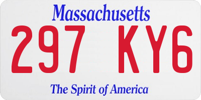 MA license plate 297KY6