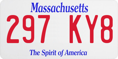 MA license plate 297KY8