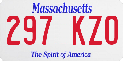 MA license plate 297KZ0