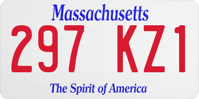 MA license plate 297KZ1