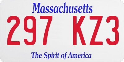 MA license plate 297KZ3