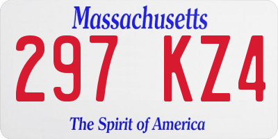 MA license plate 297KZ4