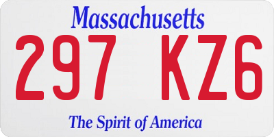 MA license plate 297KZ6
