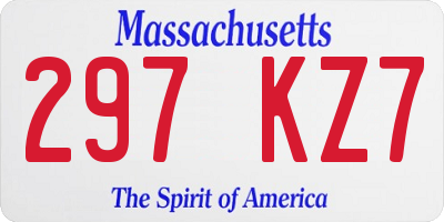MA license plate 297KZ7