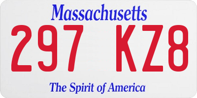 MA license plate 297KZ8