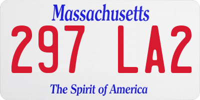 MA license plate 297LA2
