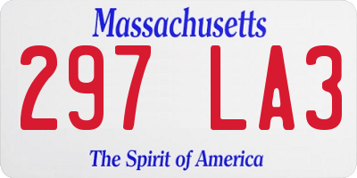 MA license plate 297LA3