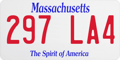 MA license plate 297LA4
