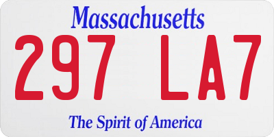 MA license plate 297LA7