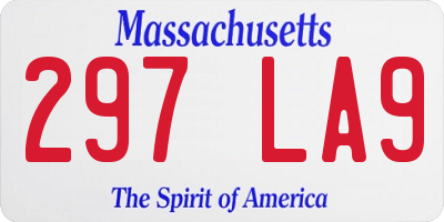 MA license plate 297LA9