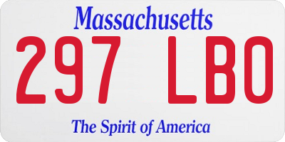 MA license plate 297LB0