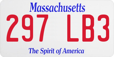 MA license plate 297LB3