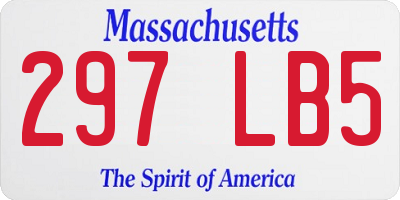 MA license plate 297LB5