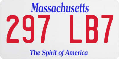 MA license plate 297LB7