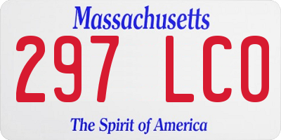 MA license plate 297LC0