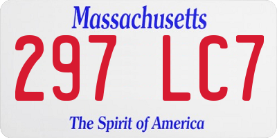 MA license plate 297LC7