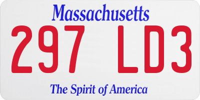 MA license plate 297LD3