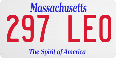 MA license plate 297LE0