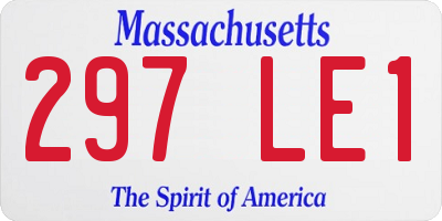 MA license plate 297LE1