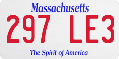 MA license plate 297LE3