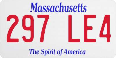 MA license plate 297LE4