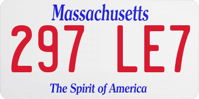 MA license plate 297LE7