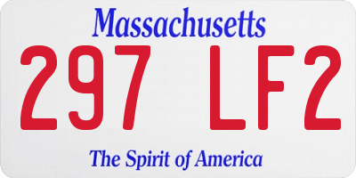MA license plate 297LF2