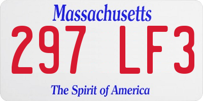 MA license plate 297LF3