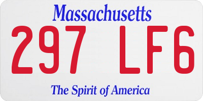 MA license plate 297LF6
