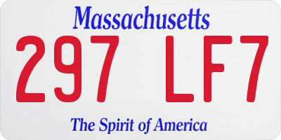 MA license plate 297LF7