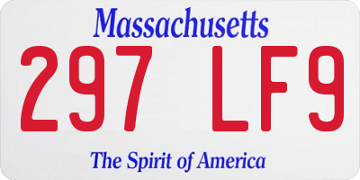 MA license plate 297LF9